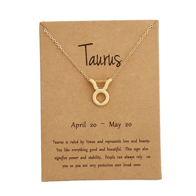 Gold Zodiac Pendant Necklace – Choose Your Star Sign ✨