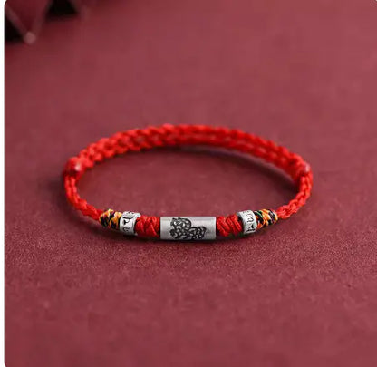 Pure Silver Zodiac Red Rope Bracelet – 925 Silver Charm
