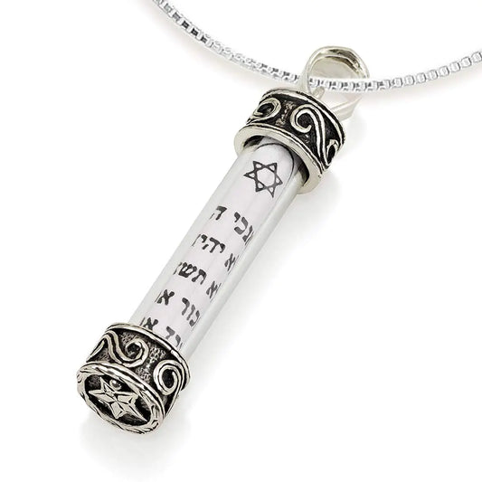 Mezuzah Ten Commandments Necklace – 925 Silver Jewelry