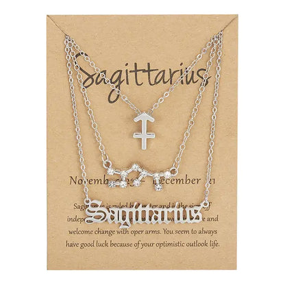 Zodiac Sign Necklace – 12 Astrology Pendants with Card ✨
