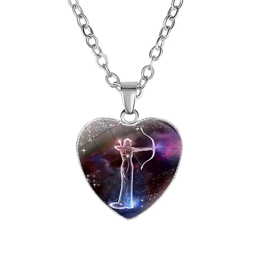 Zodiac Heart Pendant Necklace – Romantic Gift for Her ♡