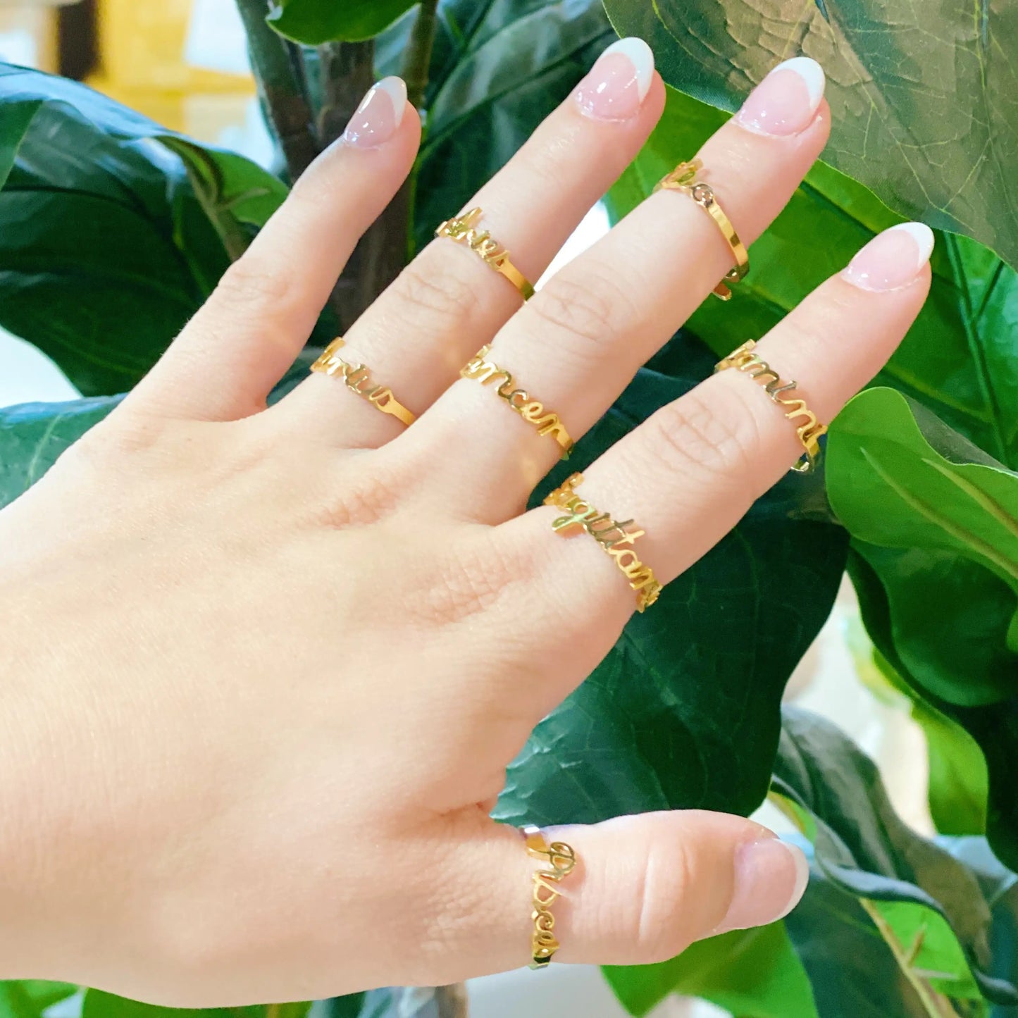 Scripted Zodiac Ring – Adjustable 18K Gold Astrology Band ♍