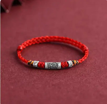 Pure Silver Zodiac Red Rope Bracelet – 925 Silver Charm