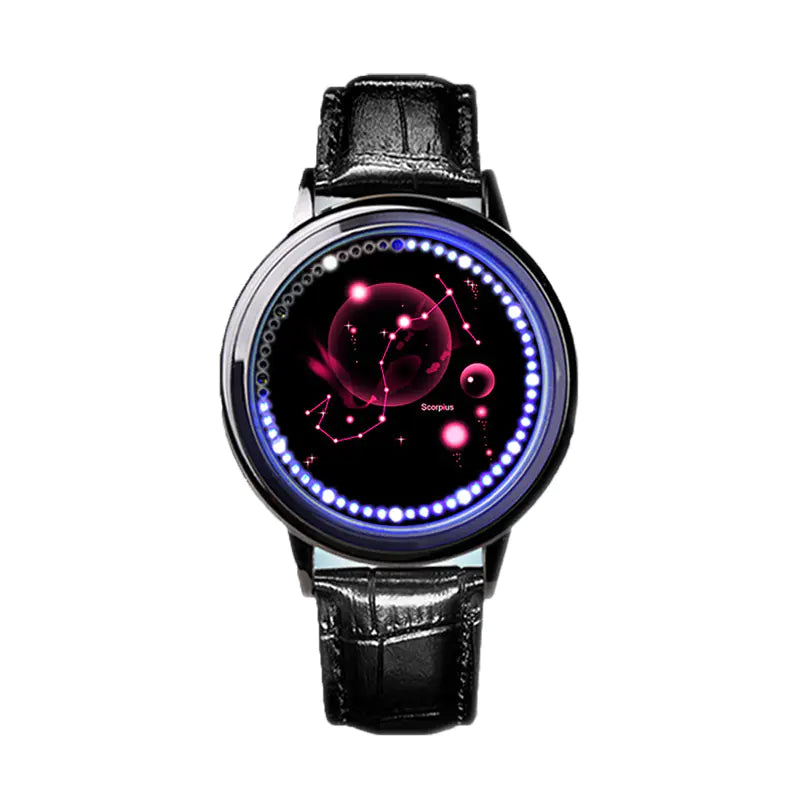 LED Zodiac Touch Watch – Waterproof Unisex Astrology Style