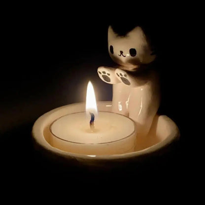 Kitten Candle Holder – Cute Aromatherapy Cat Decor 🕯️
