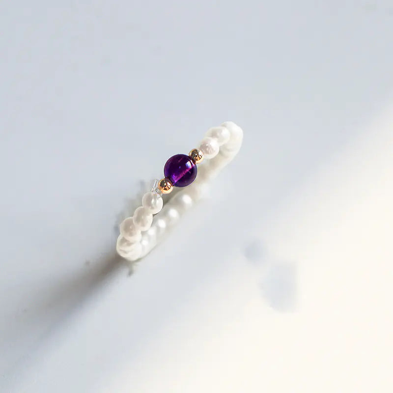 Strawberry Crystal Zodiac Ring – Elegant Minimalist Jewelry