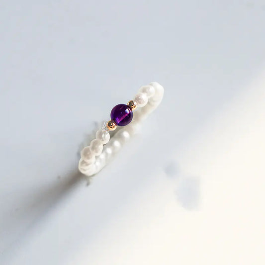 Strawberry Crystal Zodiac Ring – Elegant Minimalist Jewelry