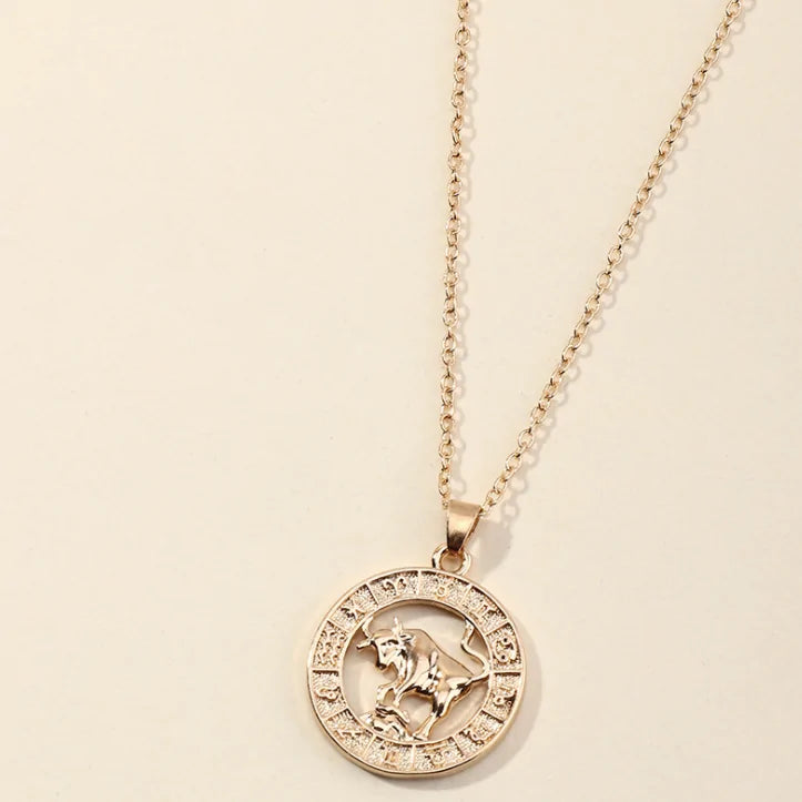 Fortune Zodiac Necklace – Bold Copper Astrological Charm 🔮