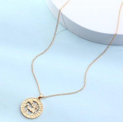 Fortune Zodiac Necklace – Bold Copper Astrological Charm 🔮
