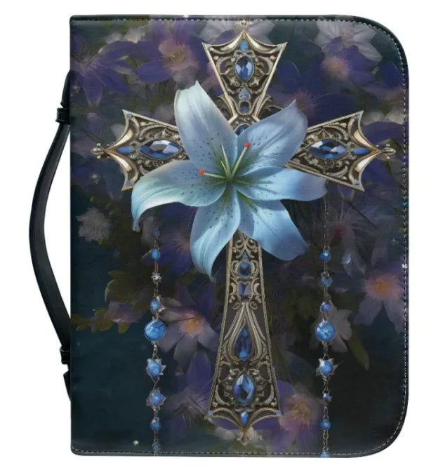 Spiritual Book Protection Bag – Cross & Sunflower Design