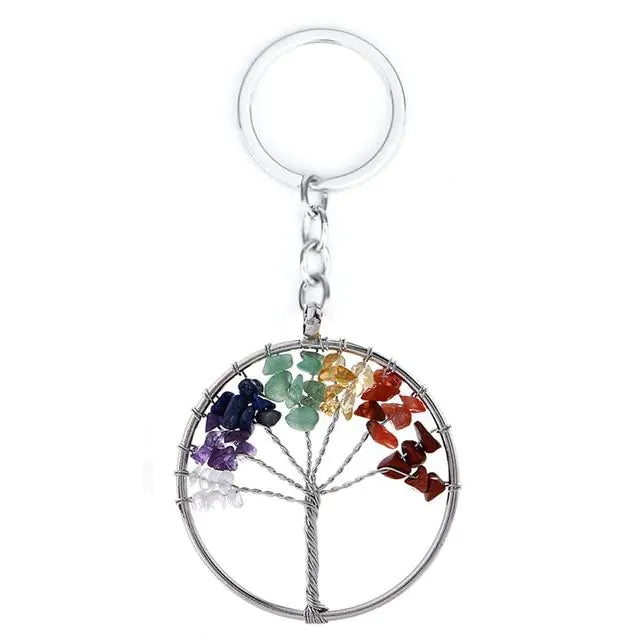 7 Chakra Tree of Life Keychain – Energy Aligned Charm