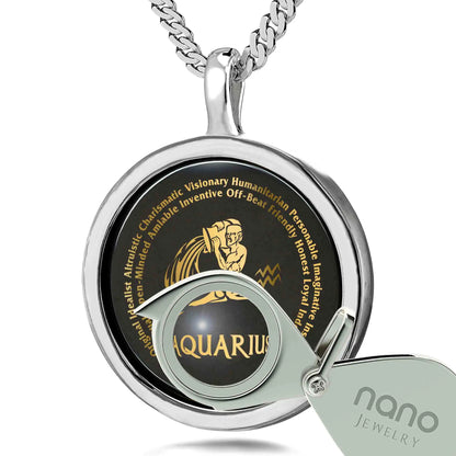Aquarius Gold Zodiac Necklace – Astrology Gift for Her ✨