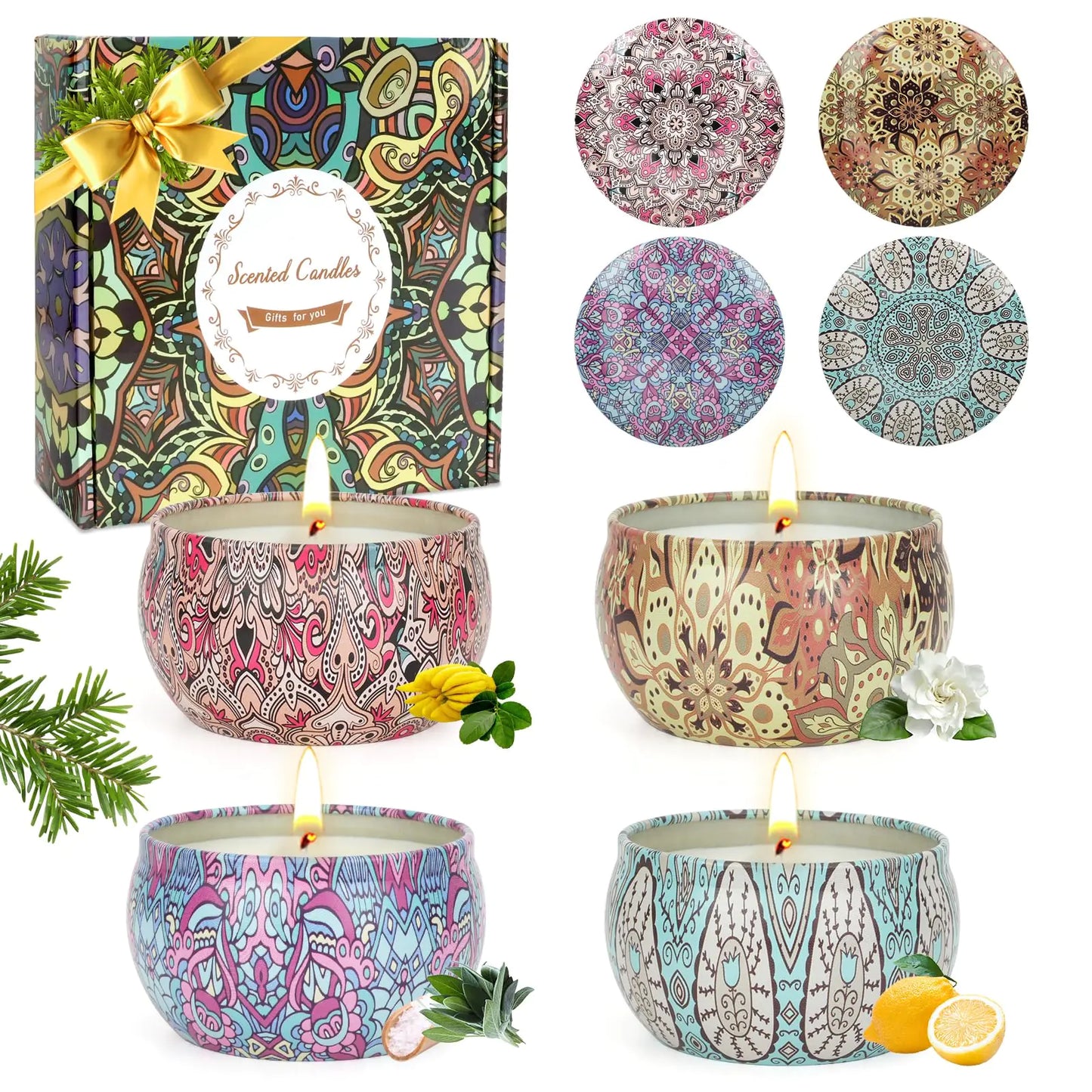 Aromatherapy Candle Gift Set – 4 Calming Scents 🎁✨