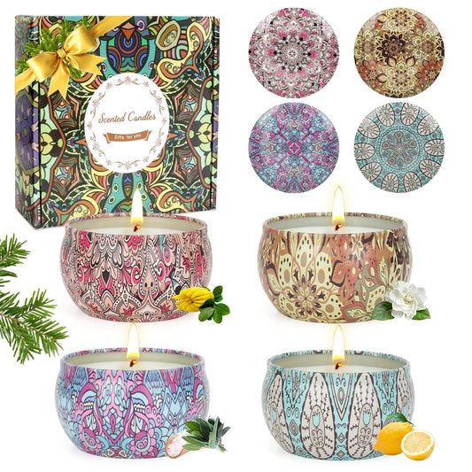 Aromatherapy Candle Gift Set – 4 Calming Scents 🎁✨