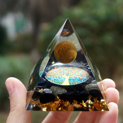 Orgonite Obsidian Pyramid – Energy Cleanse for All Signs