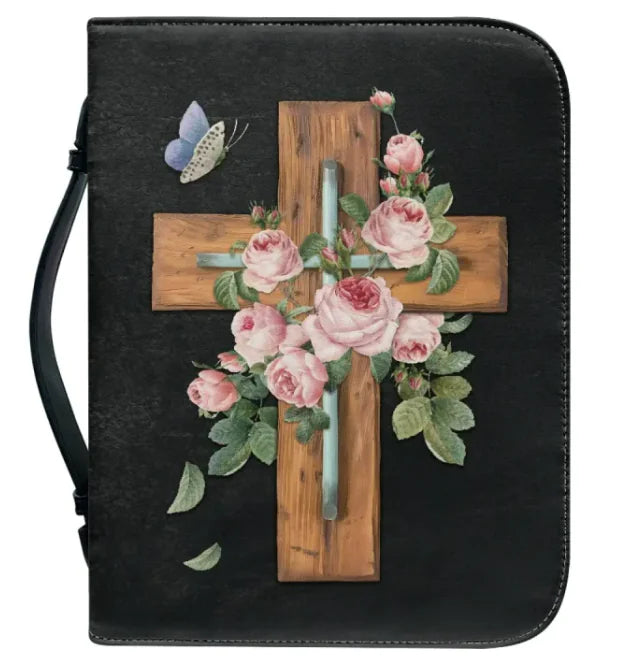 Spiritual Book Protection Bag – Cross & Sunflower Design