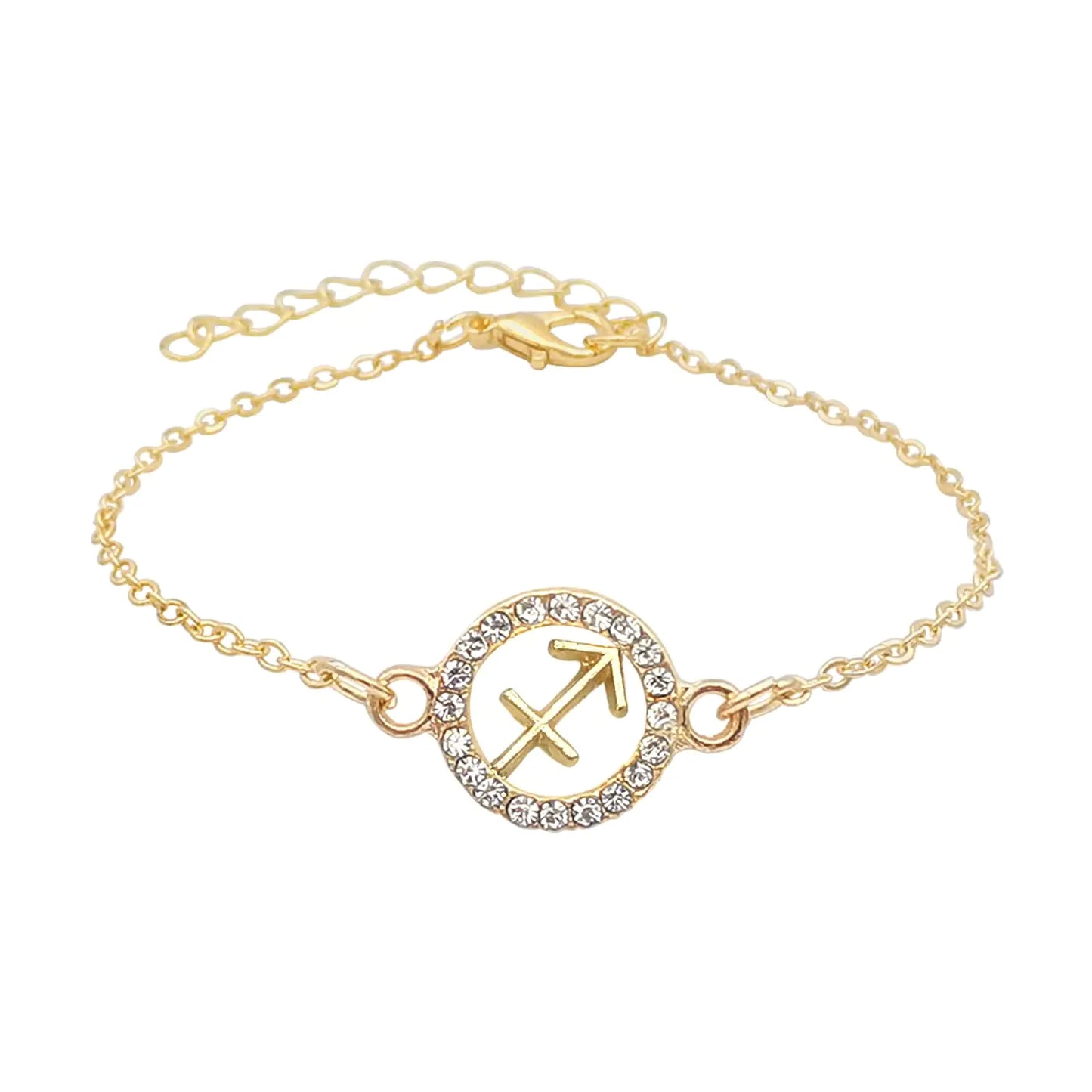 Sagittarius Zodiac Bracelet – Gold Crystal Charm Gift ♐