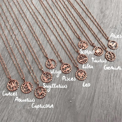 Fortune Zodiac Necklace – Bold Copper Astrological Charm 🔮
