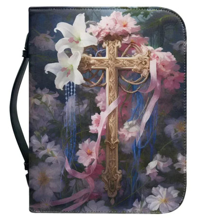 Spiritual Book Protection Bag – Cross & Sunflower Design