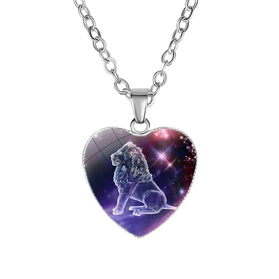Zodiac Heart Pendant Necklace – Romantic Gift for Her ♡