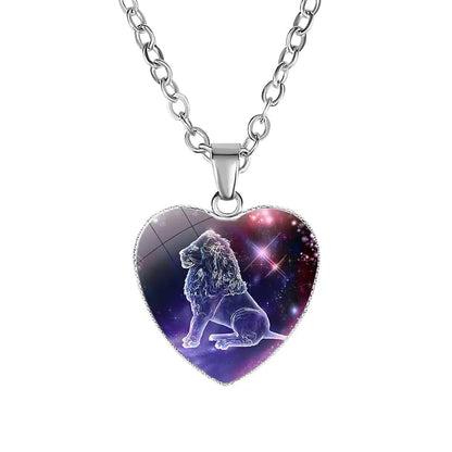 Zodiac Heart Pendant Necklace – Romantic Gift for Her ♡