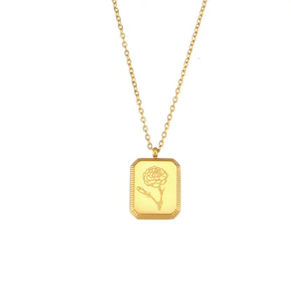 Flower Birthstone Necklace – Gold Plated, Waterproof ✨