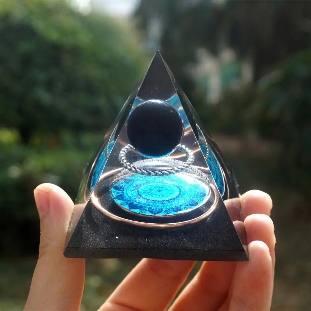 Orgonite Obsidian Pyramid – Energy Cleanse for All Signs