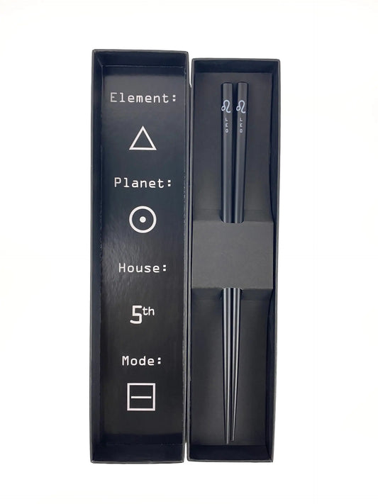 Leo Zodiac Chopsticks – 9" Wooden Gift Set with Box ♌