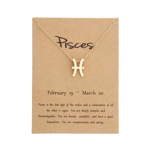 Gold Zodiac Pendant Necklace – Choose Your Star Sign ✨