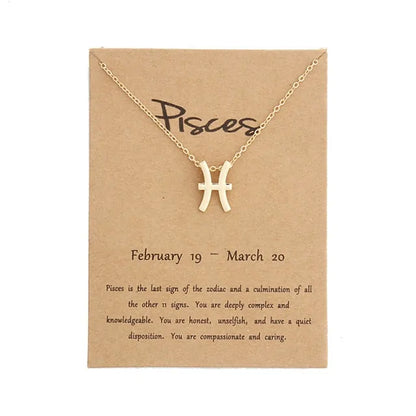 Gold Zodiac Pendant Necklace – Choose Your Star Sign ✨