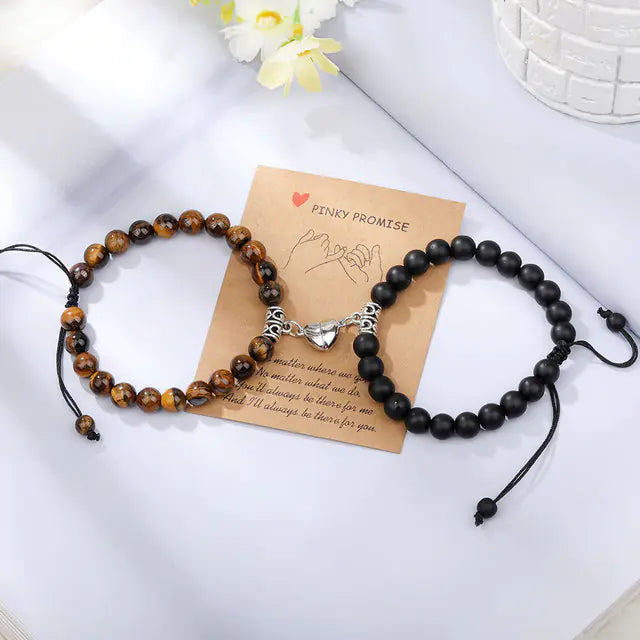 Magnetic Couple Bracelets – Natural Stone Love Gift 💫
