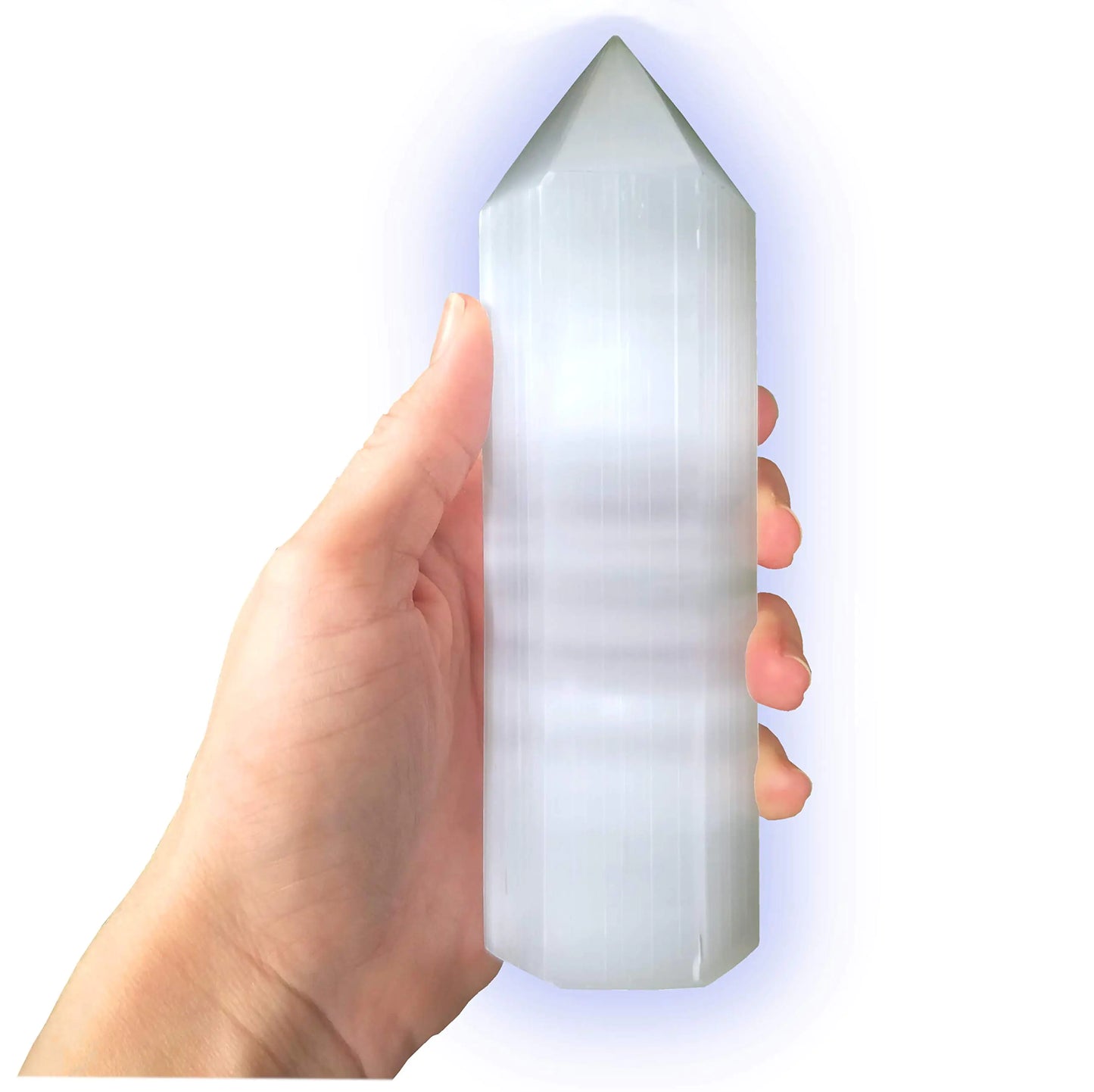 Moroccan Selenite Tower 6" – Energy Cleanser for All Signs