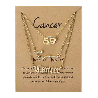 Zodiac Sign Necklace – 12 Astrology Pendants with Card ✨