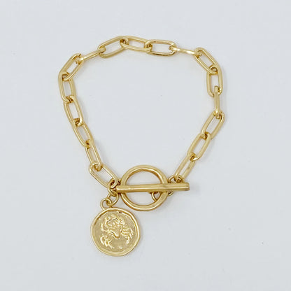 Zodiac Charm Bracelet – Gold Chain Astrology Gift ✨