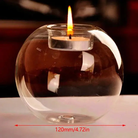 Transparent Glass Candle Holder – Elegant Home Decor 🫧
