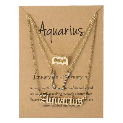Zodiac Sign Necklace – 12 Astrology Pendants with Card ✨