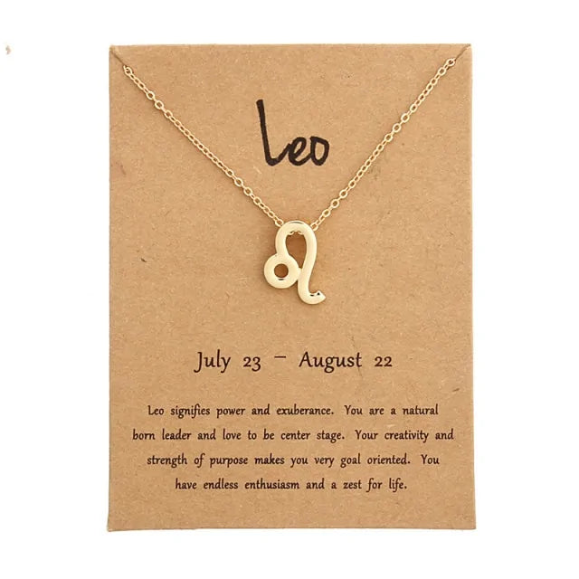 Gold Zodiac Pendant Necklace – Choose Your Star Sign ✨