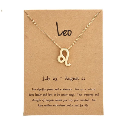 Gold Zodiac Pendant Necklace – Choose Your Star Sign ✨