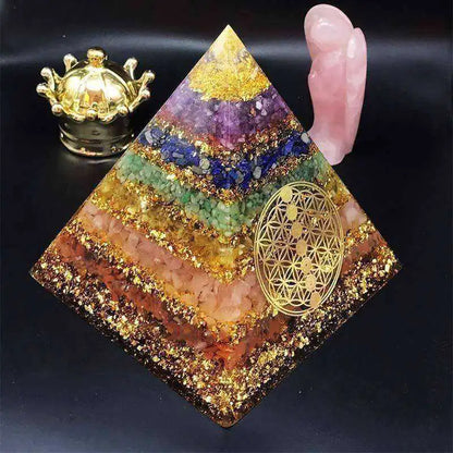 7 Chakra Orgonite Pyramid – Spiritual Awakening Tool
