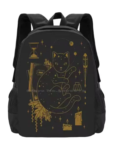 Mystic Black Cat Backpack – Witchy School & Magic Bag