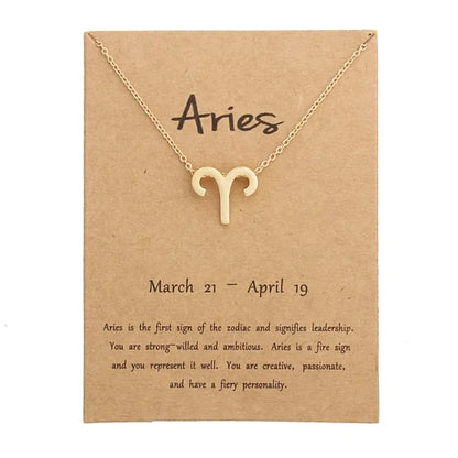 Gold Zodiac Pendant Necklace – Choose Your Star Sign ✨