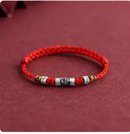 Pure Silver Zodiac Red Rope Bracelet – 925 Silver Charm