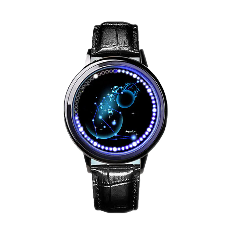LED Zodiac Touch Watch – Waterproof Unisex Astrology Style