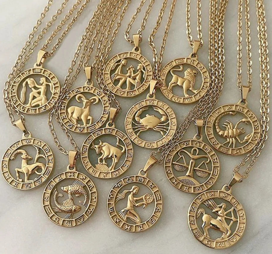 Fortune Zodiac Necklace – Bold Copper Astrological Charm 🔮