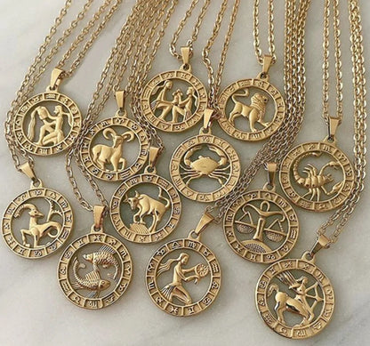 Fortune Zodiac Necklace – Bold Copper Astrological Charm 🔮