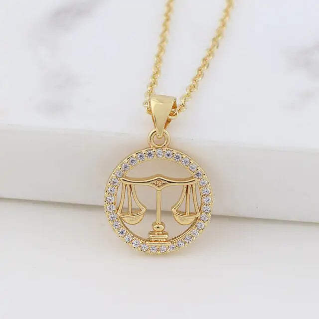 Zodiac Constellation Necklace – Crystal Star Sign Gift ✨