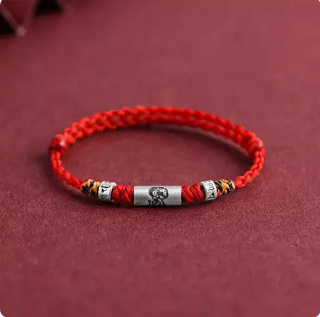 Pure Silver Zodiac Red Rope Bracelet – 925 Silver Charm