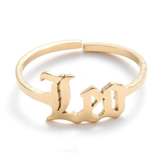 Leo Zodiac Gold Ring – Bold Adjustable Sign Jewelry ✨