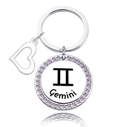 Gemini Zodiac Keychain – Astrology Gift for Women ✨