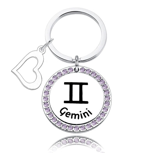 Gemini Zodiac Keychain – Astrology Gift for Women ✨
